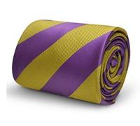 Cravatta A Strisce Barber Giallo Senape E Viola Di Frederick Thomas