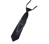 Cravatta alla moda Knotfree Cravatta Con Catena Pendente Popolare Camicia Cravatta Per Adulti E Adolescenti Uniforme Per Il Partito British Neck, Nero , Taglia unica
