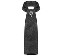 Cravatta Ascot Gothica Steampunk Devil Fashion Scarf & Spilla Nera Da Matrimonio