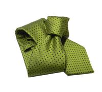 Cravatta azzurra arancione gialla blu china verde a pois puntini punkts blu