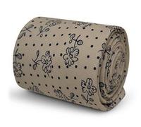 Cravatta Bianca Avorio Frederick Thomas Con Fiori Blu Navy Design Floreale