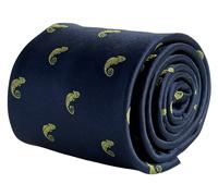 Cravatta Blu Navy Da Uomo Frederick Thomas Con Design Di Lucertola Camaleontica