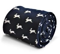 Cravatta Blu Navy Frederick Thomas Con Design Di Coniglio Bianco Saltante Nordic