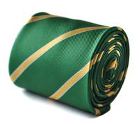 Cravatta Classica Da Scuola A Strisce Verde E Gialla Di Frederick Thomas