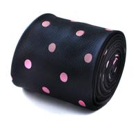 Cravatta Classica Da Ufficio Blu Navy Per Uomo Con Macchie Rosa