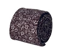 Cravatta Classica Da Uomo In Cotone 100% Marrone A Fiori Di Frederick Thomas