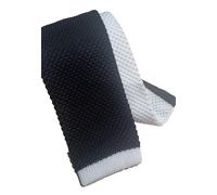 Cravatta Club Nera E Bianca Da Uomo Cravatta Tricot SlimTip Strisce 195
