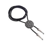 Cravatta con nodo celtico e bolo in stile western, da cowboy, Argento anticato, S/L