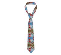 Cravatta da lavoro Poppies on Blue Sky Cravatta da sposa Formale | Tie accuratamente realizzata Elegante Cravatte per Lavoro festa di ballo Padre