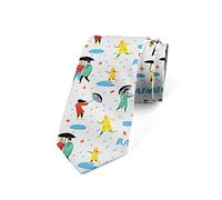Cravatta Da Originale Uomo Rain Continuous Couple Under Umbrella Lettering Park Theme Leaves On Plain Backdrop Cravatta Da Lavoro Formale Cravattas Da Matrimonio Multicolore Cravattas Da Sposa