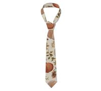 Cravatta Da Partito Watercolor Pumpkin And Flower Cravatte Da Sposa 145cm | Cravatte Da Sposa Formale Cravatta Da Partito Morbido Necktie Per Party, Matrimonio, Festa