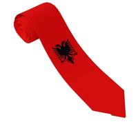 Cravatta da uomo albanese con bandiera albanese, cravatta originale, cravatta di seta divertente, comoda, morbida, modello classico, alla moda, da gentiluomo, formale, per affari, matrimoni, testim