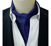 Cravatta Da Uomo Ascot Vintage Sciarpa Blu Paisley Elegante Formale