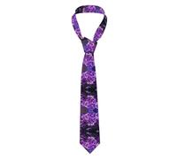 Cravatta Da Uomo Blooming Purple Flowers Prints Cravatte Slim Classico Cravatta Da Sposa Casual Cravatte Sottili Per Feste Ufficio Lavoro