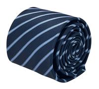 Cravatta da Uomo Blu Scuro Navy con Luce Pallido a Righe Seta Frederick Thomas