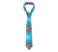 Cravatta da uomo con balene del mare profondo, tessuto di seta, morbido e confortevole, non sbiadisce, durevole, dimensionale ed elegante, regalo per le vacanze, adatto per uomini, banchetti di nozze,