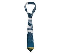 Cravatta da uomo con paesaggio con montagne e nuvole stampa elegante classica per matrimoni aziendali par per compleanni festa del papà cravatta