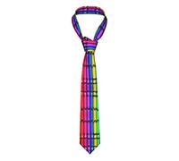 Cravatta da uomo con pastelli colorati, tessuto di seta, morbido e confortevole, non sbiadisce, durevole, dimensionale ed elegante, regalo per le vacanze, adatto per uomini, banchetti di nozze, affari