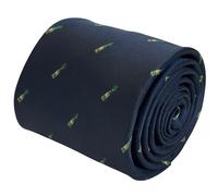Cravatta Da Uomo Designer Blu Scuro Champagne Popping Bottle Di Frederick Thomas