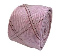 Cravatta Da Uomo Designer Frederick Thomas - A Righe Rosa Chiaro In Lana