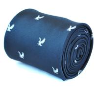 Cravatta Da Uomo Designer Frederick Thomas - Blu Navy Scuro - Aquila Ricamata