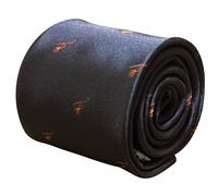 Cravatta Da Uomo Designer Frederick Thomas Blu Navy Scuro Design Violino Musica