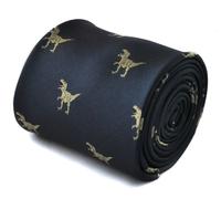Cravatta Da Uomo Designer Frederick Thomas - Blu Navy Scuro - Ricamato T-Rex