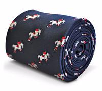 Frederick Thomas Designer Uomo Cravatta - Scuro Blu Navy - Ricamato Farfalla