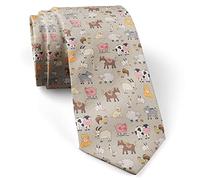 Cravatta Da Uomo Farm Animals Pattern Cravatte Slim Classico Cravatte Sottili Eleganti Cravattino Per Feste Ufficio Lavoro