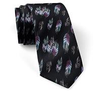 Cravatta Da Uomo Feathers On Black Pattern Cravattino Alta Qualità Cravatte Sottili Casual Cravatte Slim Per Matrimonio Lavoro Feste