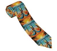 Cravatta Da Uomo Flip Flops And Tropical Beach Scene Cravatte Slim
