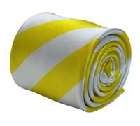 Cravatta Da Uomo Frederick Thomas A Strisce Bianche E Gialle Limone Soleggiato