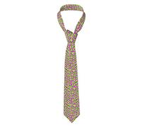 Cravatta Da Uomo Funky Pink And Green Leopard Cravattino Per Lavoro