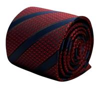 Cravatta da Uomo Granata Rosso pelle di Serpente Stile Blu Navy a Strisce Design