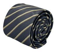 Cravatta da Uomo Grigio Blu Con Alveare & Bronzo Righe Classico Frederick Thomas