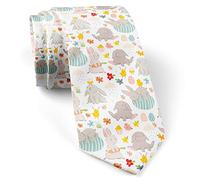Cravatta Da Uomo Happy Easter Various Eggs Bunnies Pattern Cravatta Da Sposa Casual Cravatte Sottili Classico Cravatte Slim Per Ufficio Feste Lavoro
