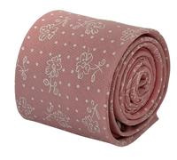Cravatta Da Uomo In Cotone Designer Frederick Thomas - Rosa Polveroso - Floreale