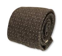 Cravatta Da Uomo In Lino Grigio Argento E Bianco A Pois Di Frederick Thomas