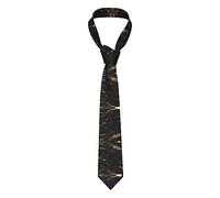 Cravatta da uomo in marmo nero oro cravatta casual stampata, adatta per matrimoni, banchetti, riunioni di lavoro, Marmo nero e oro., taglia unica