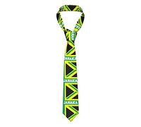 Cravatta da uomo magro e bella, classica e di lusso, con bandiera del Regno giamaicano, per lavoro, matrimonio, ballo, festa, come immagine 1