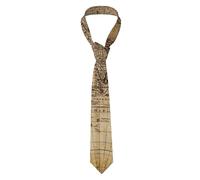 Cravatta da uomo Science World Old Compass Rope On Vintage Charred Map Travel Ancient History - 3,1 pollici di larghezza, 57 pollici di lunghezza, in poliestere, cravatta formale per affari e matri