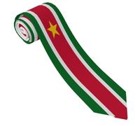Cravatta da uomo surinamese con bandiera del Suriname, cravatta originale in seta divertente, comoda e morbida, modello classico, alla moda, elegante, da gentiluomo, per occasioni formali, matrimon