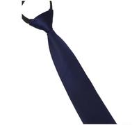Cravatta da Uomo Zipper 5cm Poliestere Jacquard | Design con zipper per pratico, indossamento in secondi, ideale per chi ha fretta la mattina(NO:02 Dark Blue)