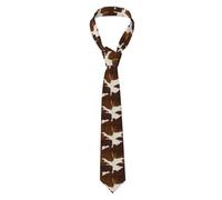 Cravatta di lusso da uomo in pelle bovina marrone e bianca, ideale per matrimoni e occasioni formali - Texture setosa, cravatta elegante perfetta come regalo per testimoni dello sposo e professioni