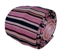 Cravatta Fine A Righe Rosa Baby E Blu Navy Di Frederick Thomas