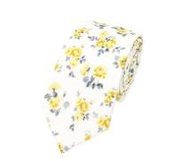 Cravatta floreale da uomo 6,5 cm - Accessorio per cravatta da matrimonio in cotone, disponibile in viola, rosa, giallo e marrone(Color8)