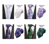 Cravatta Floreale In Jacquard Da Uomo Per Matrimonio Moda Fiori Party Formale