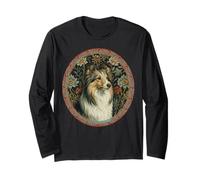 Cravatta Floreale Vintage Shetland Sheepdog Maglia a Manica