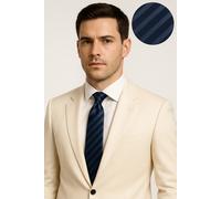 Cravatta Formale Da Uomo Blu Navy In Seta A Righe Grigia Regno Unito