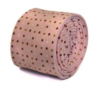 Designer Cotone Cravatta da Uomo - Blush Rosa Multicolore a Pois Frederick